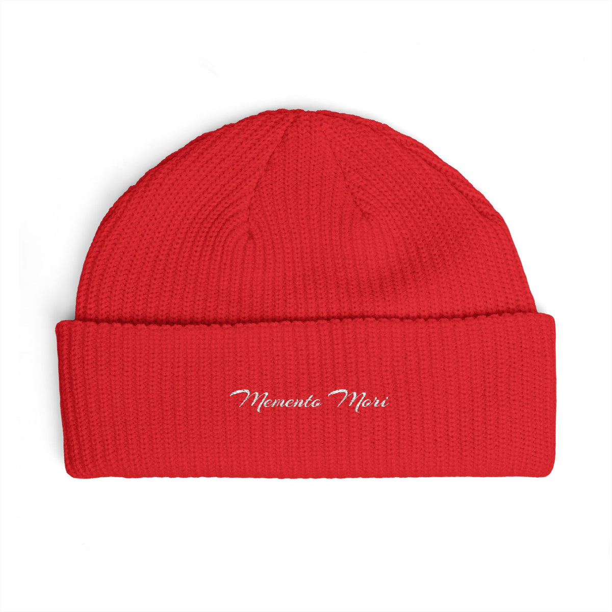 Memento Mori Embroidered Cuff Beanie
