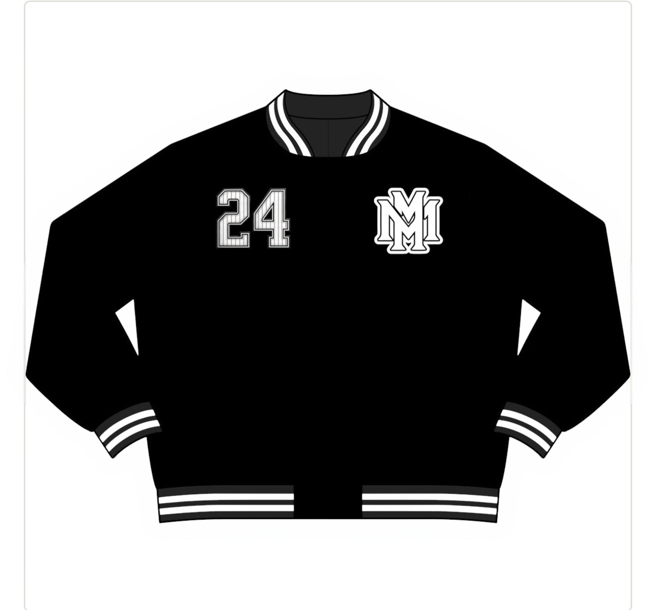 Memento Varsity Bomber Jacket - Black Collegiate Letterman Jacket