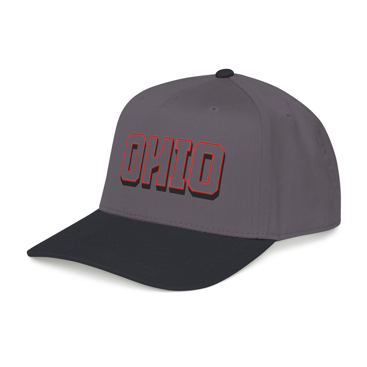 Ohio Embroidered Baseball Cap - Retro Chunky Lettering Hat