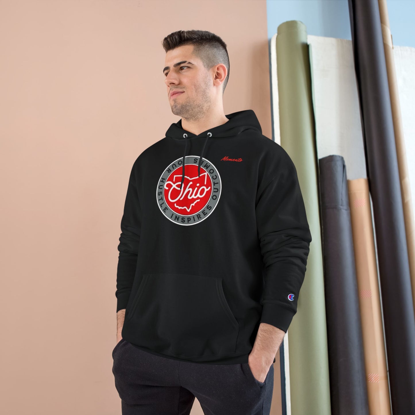 Ohio Champion Hoodie — Vintage Buckeye O Logo Pullover