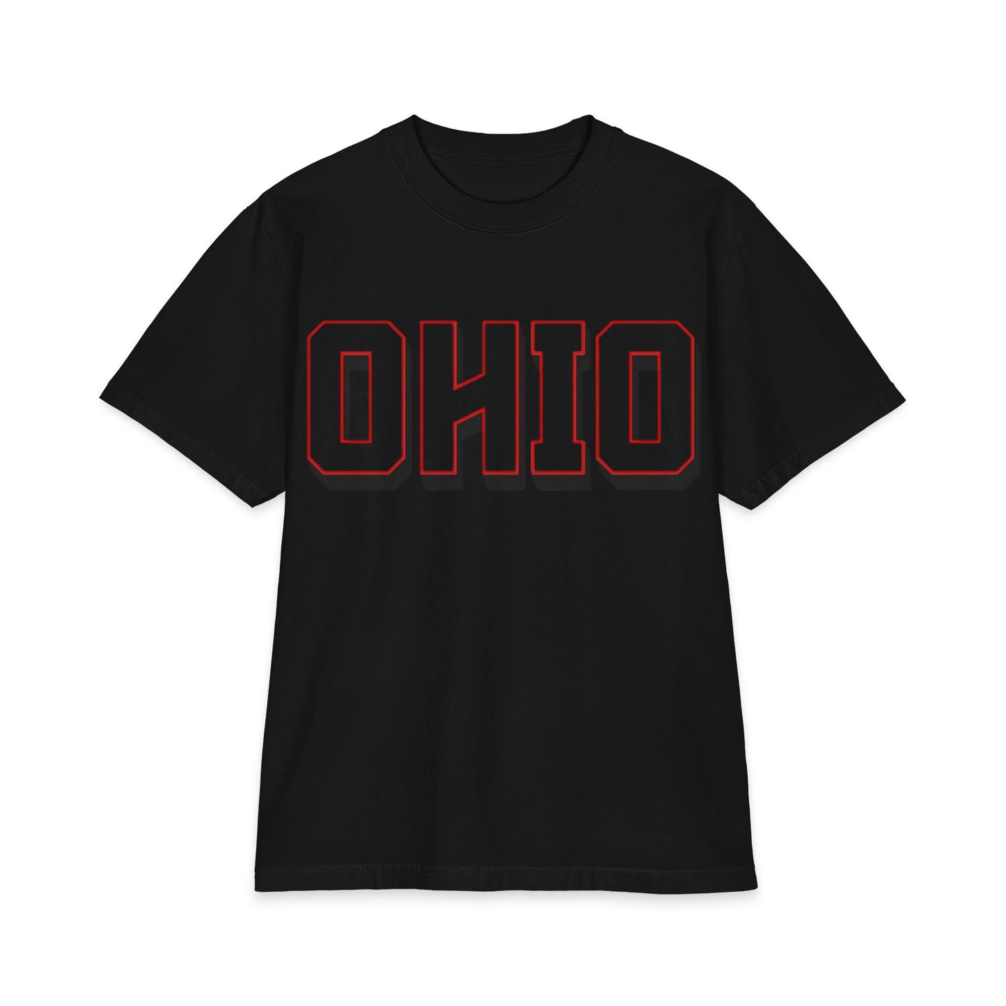 Big and Tall Ohio Buckeyes T-Shirt - Vintage Block 'OHIO' Front, 'BUCKEYES' Back