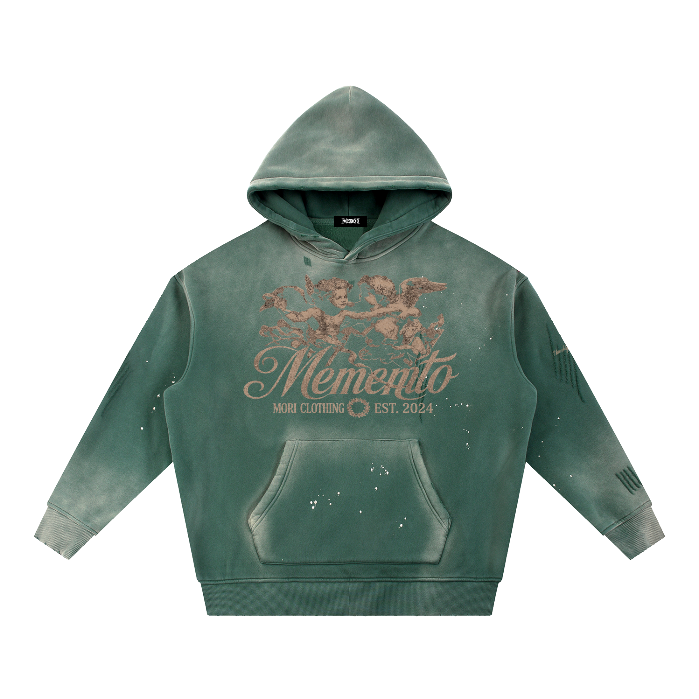Angels Vintage Washed Frayed Fleece Hoodie