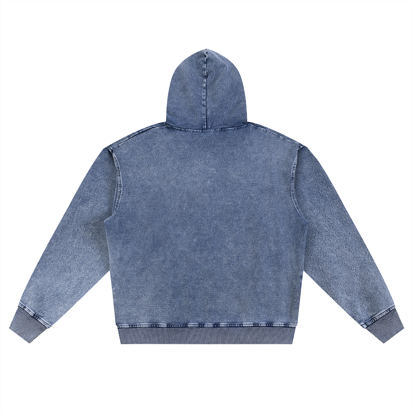 Snow Wash Oversized Zip-Up Hoodie - Memento Mori Clothing