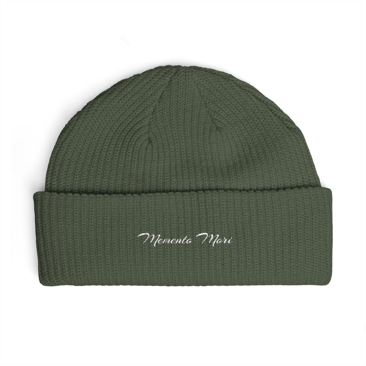 Memento Mori Embroidered Cuff Beanie
