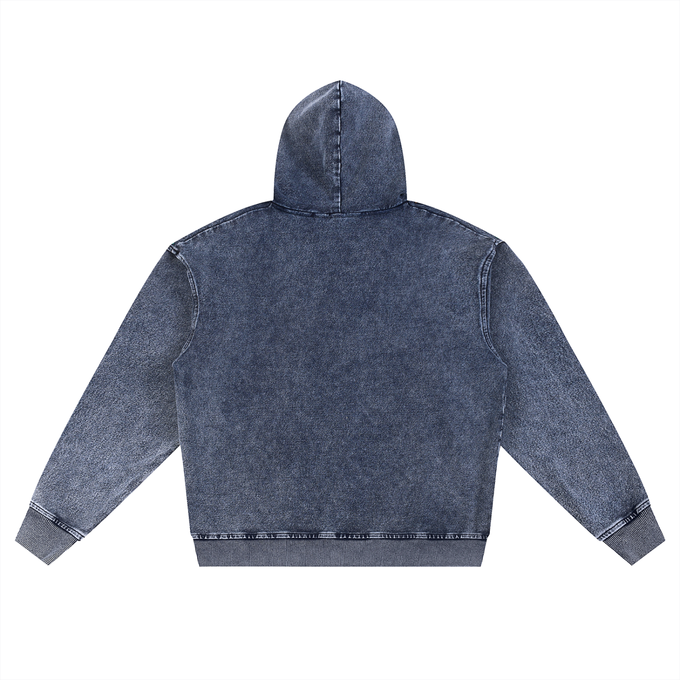 Snow Wash Oversized Zip-Up Hoodie - Memento Mori Clothing