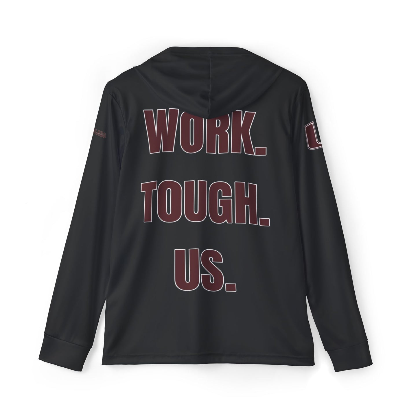Urbana Script Sports Hoodie — 'Work. Tough. Us.' Athletic Warmup Top - Memento Mori Clothing