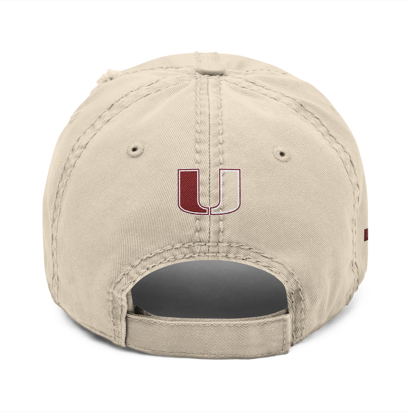 Urbana Distressed Embroidered Dad Hat — Vintage College Cap - Memento Mori Clothing