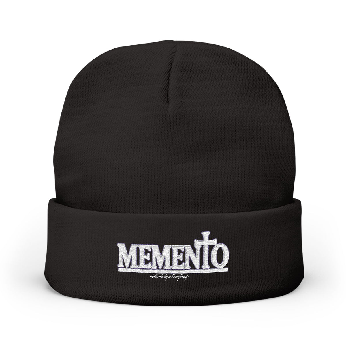 Memento Embroidered Knit Beanie