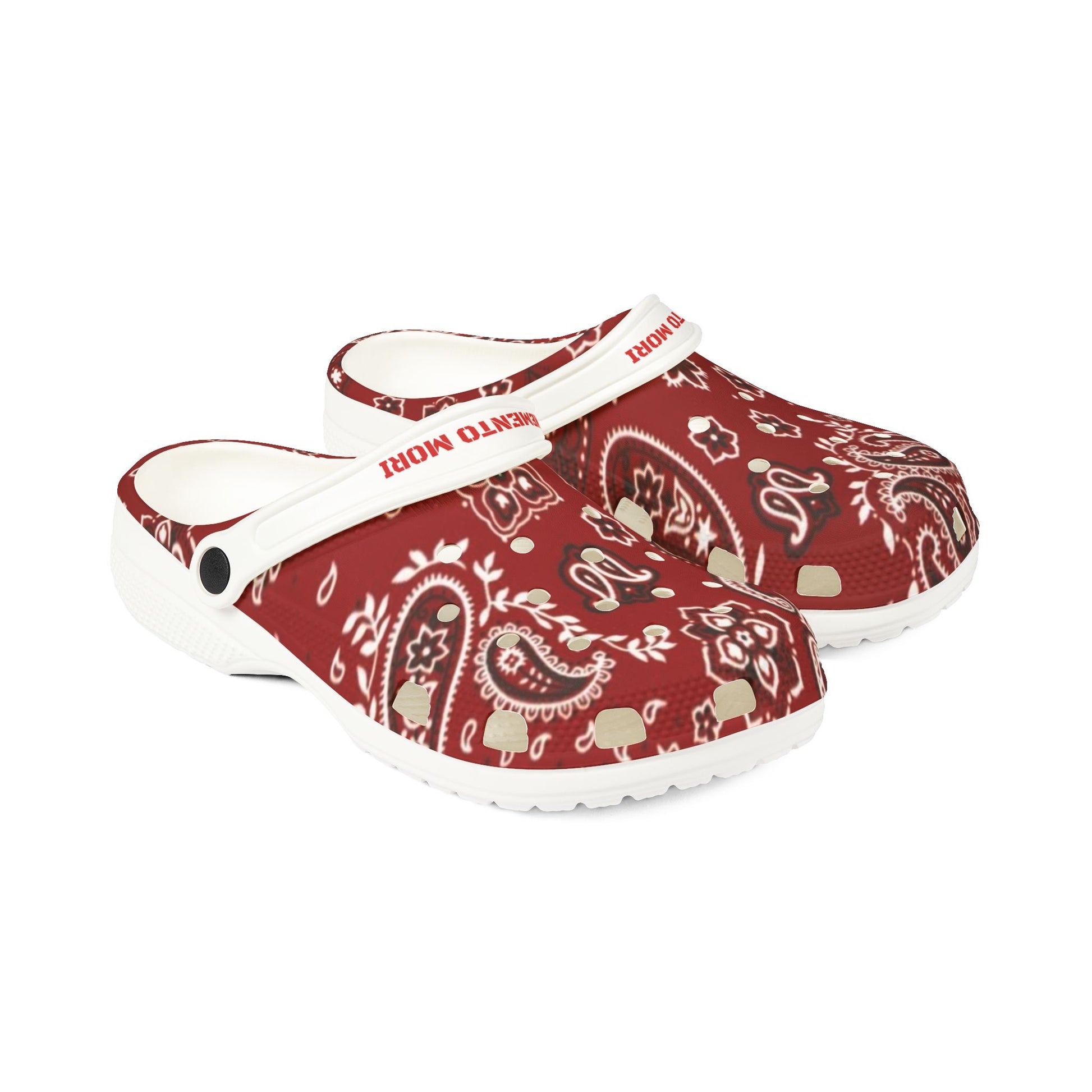 Red Paisley EVA Foam Rubber Shoes - Memento Mori Clothing