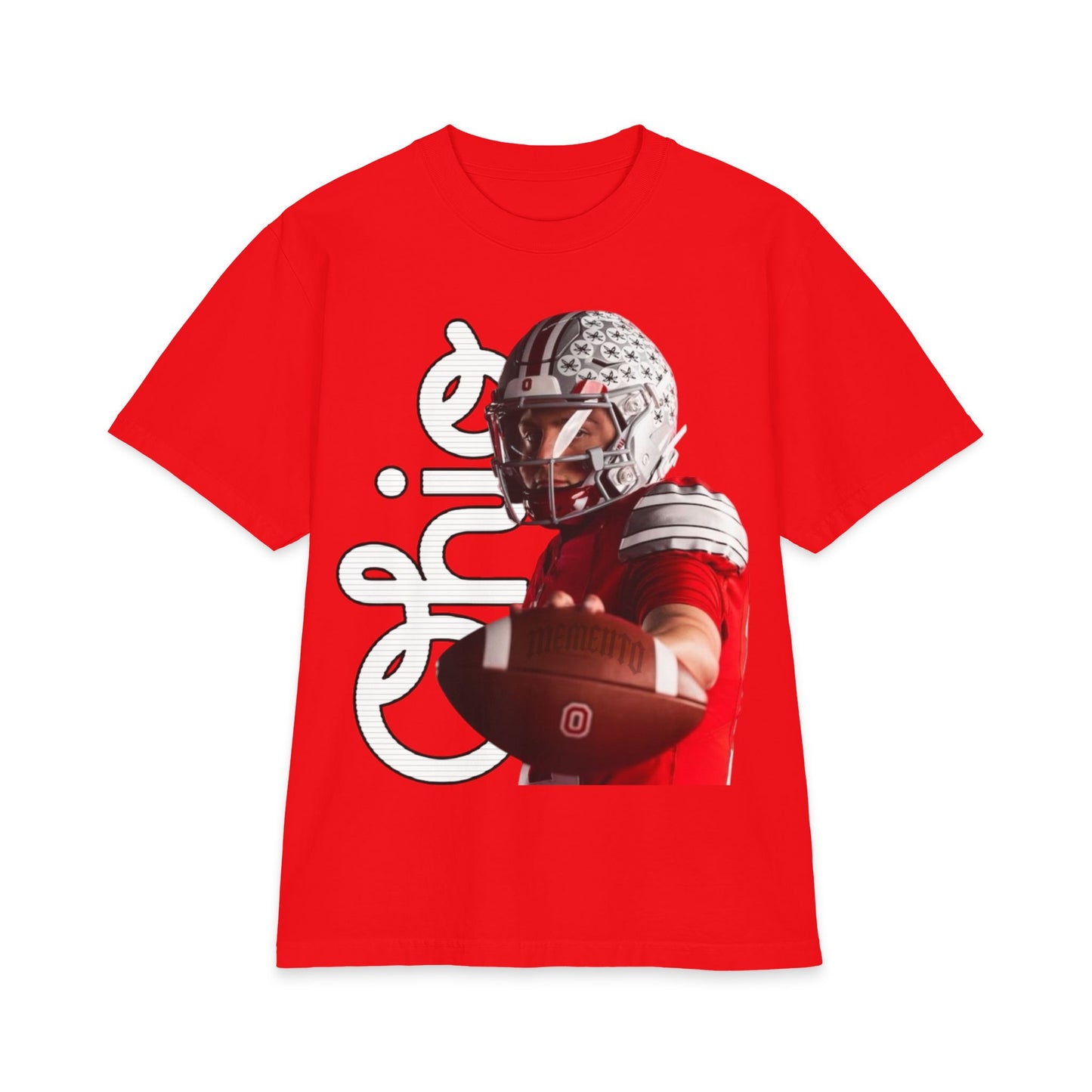Big and Tall Buckeyes Football T‑Shirt - Ohio State Player Graphic Tee
