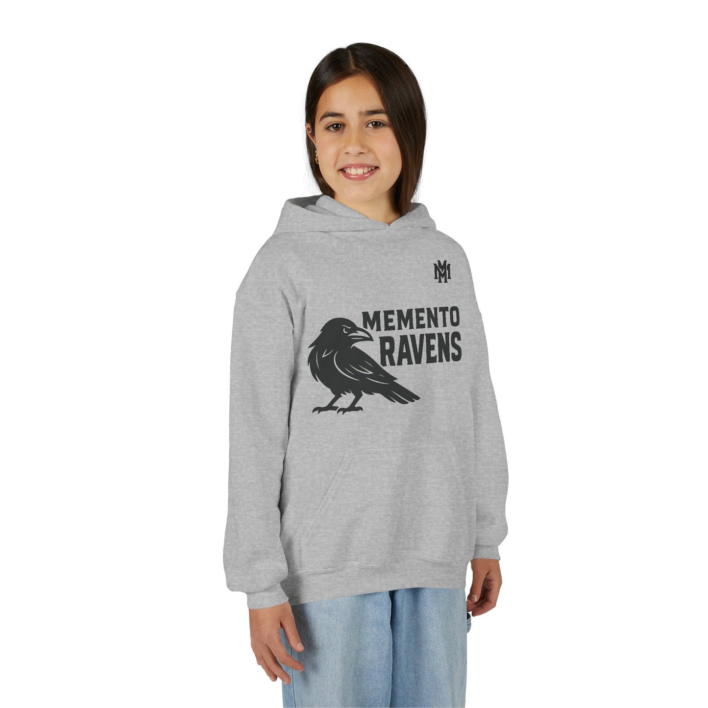 Kids Memento Ravens Hoodie — Youth Hooded Sweatshirt - Memento Mori Clothing
