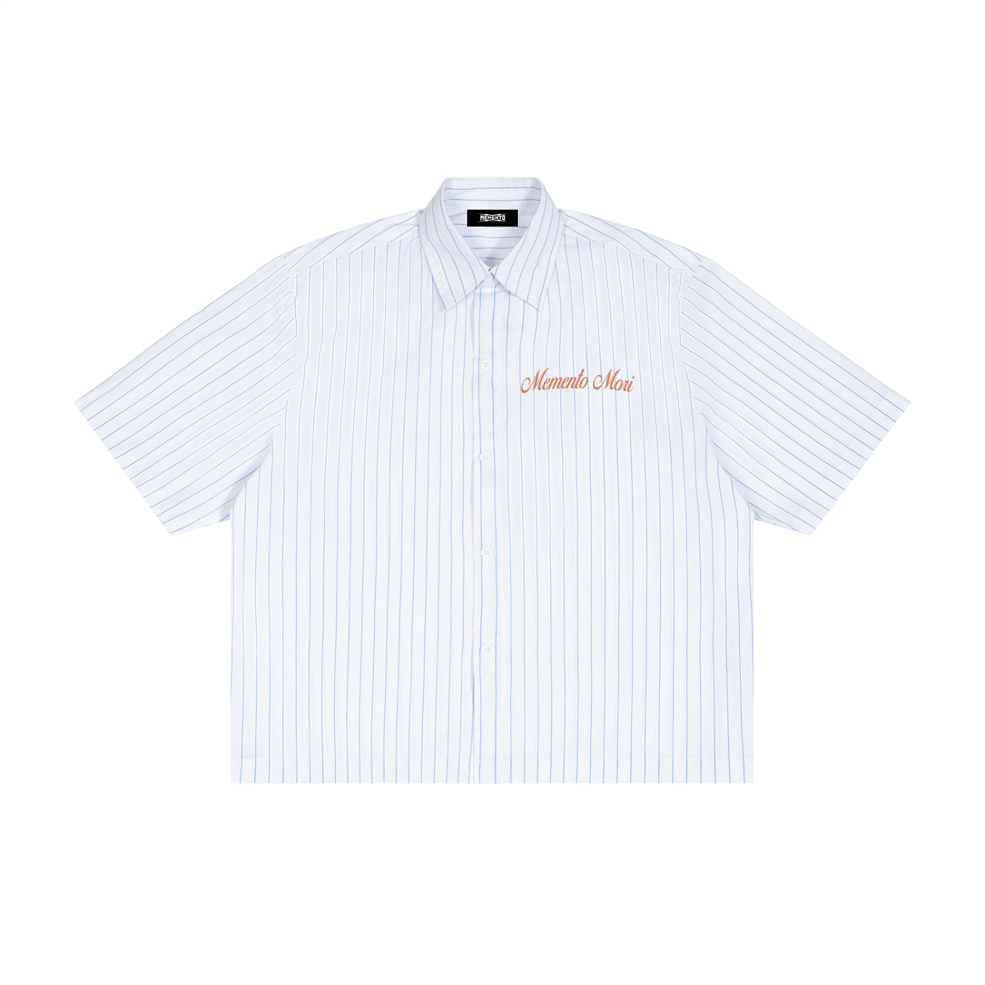 Unisex Striped Boxy Button-Up Shirt - Memento Mori Clothing