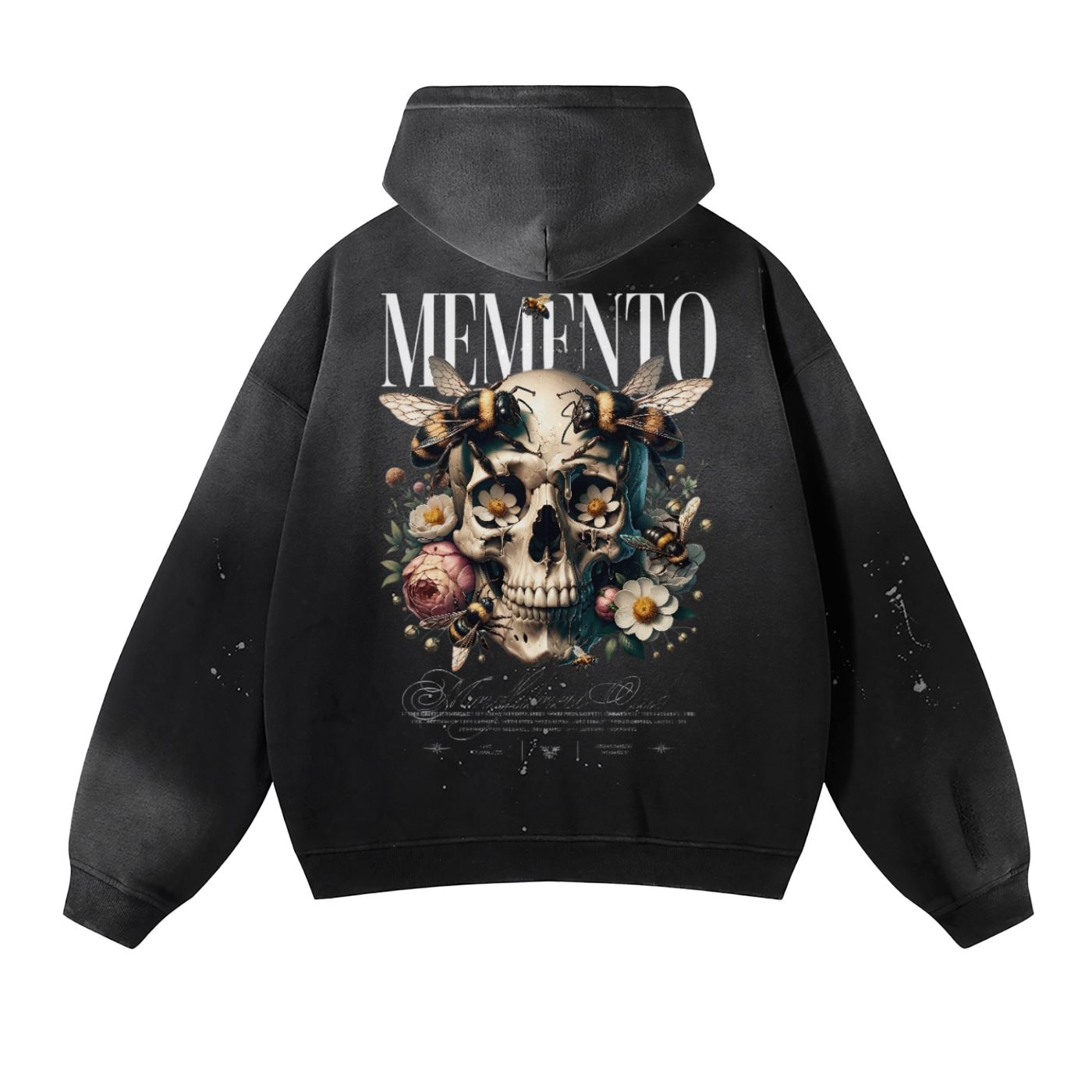 Beautiful Life Vintage Wash Frayed Fleece Hoodie - 360 GSM - Memento Mori Clothing