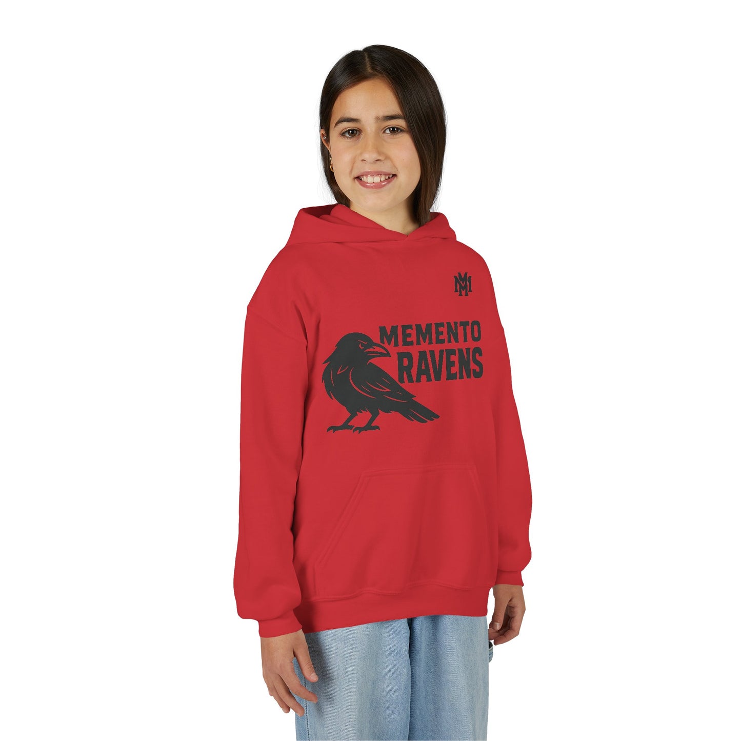 Kids Memento Ravens Hoodie — Youth Hooded Sweatshirt - Memento Mori Clothing