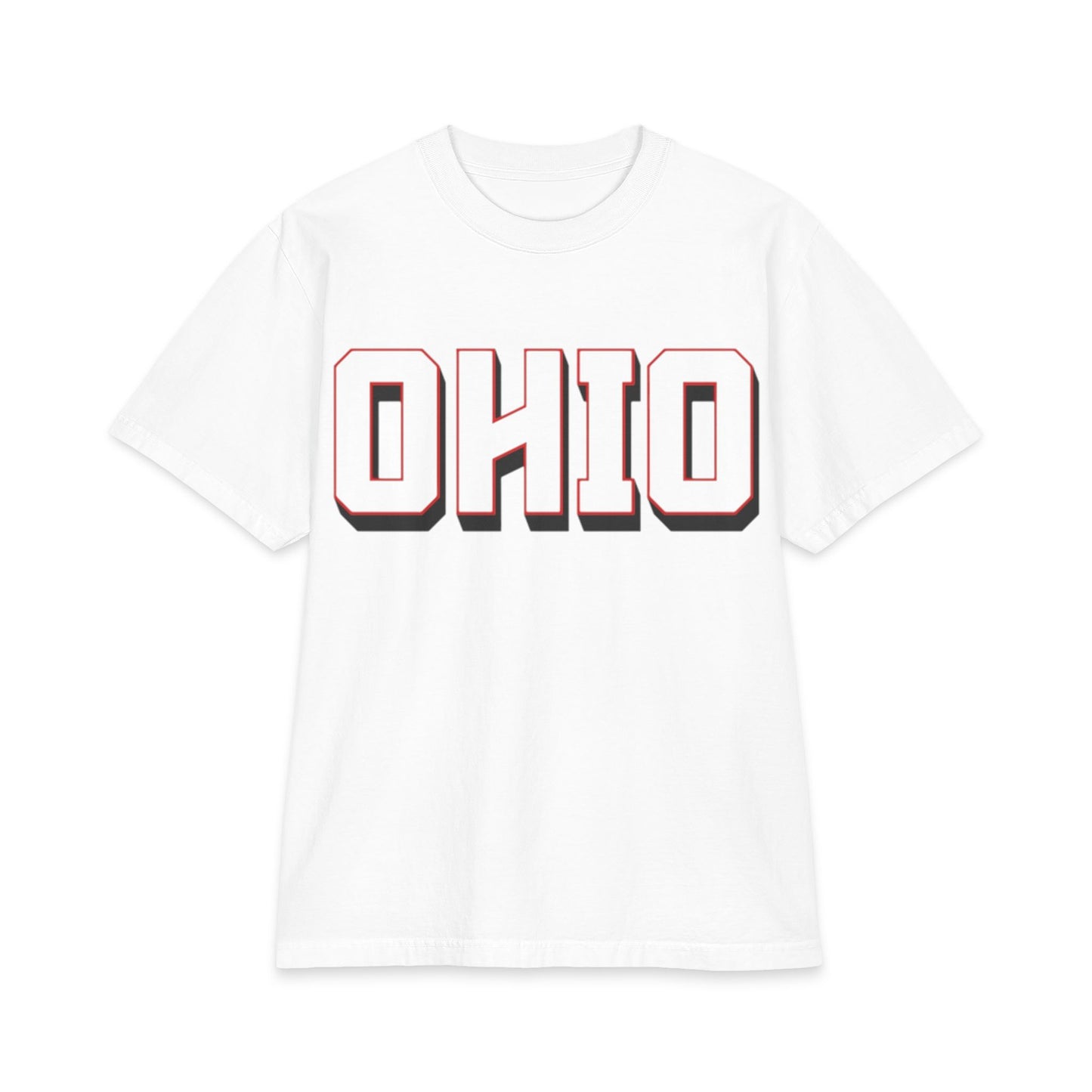 Big and Tall Ohio Buckeyes T-Shirt - Vintage Block 'OHIO' Front, 'BUCKEYES' Back