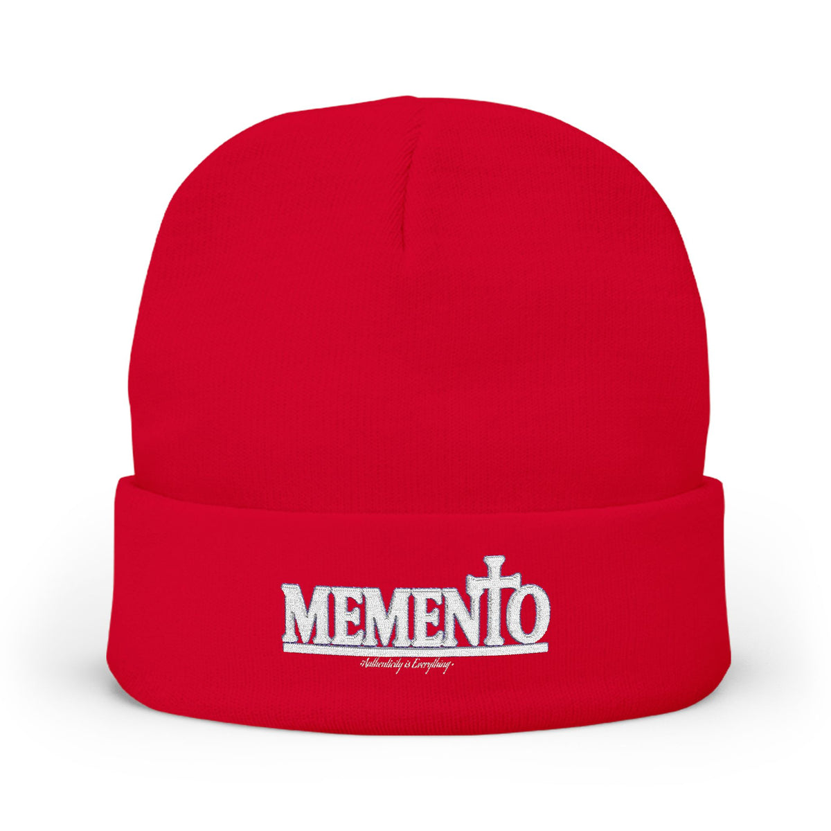 Memento Embroidered Knit Beanie