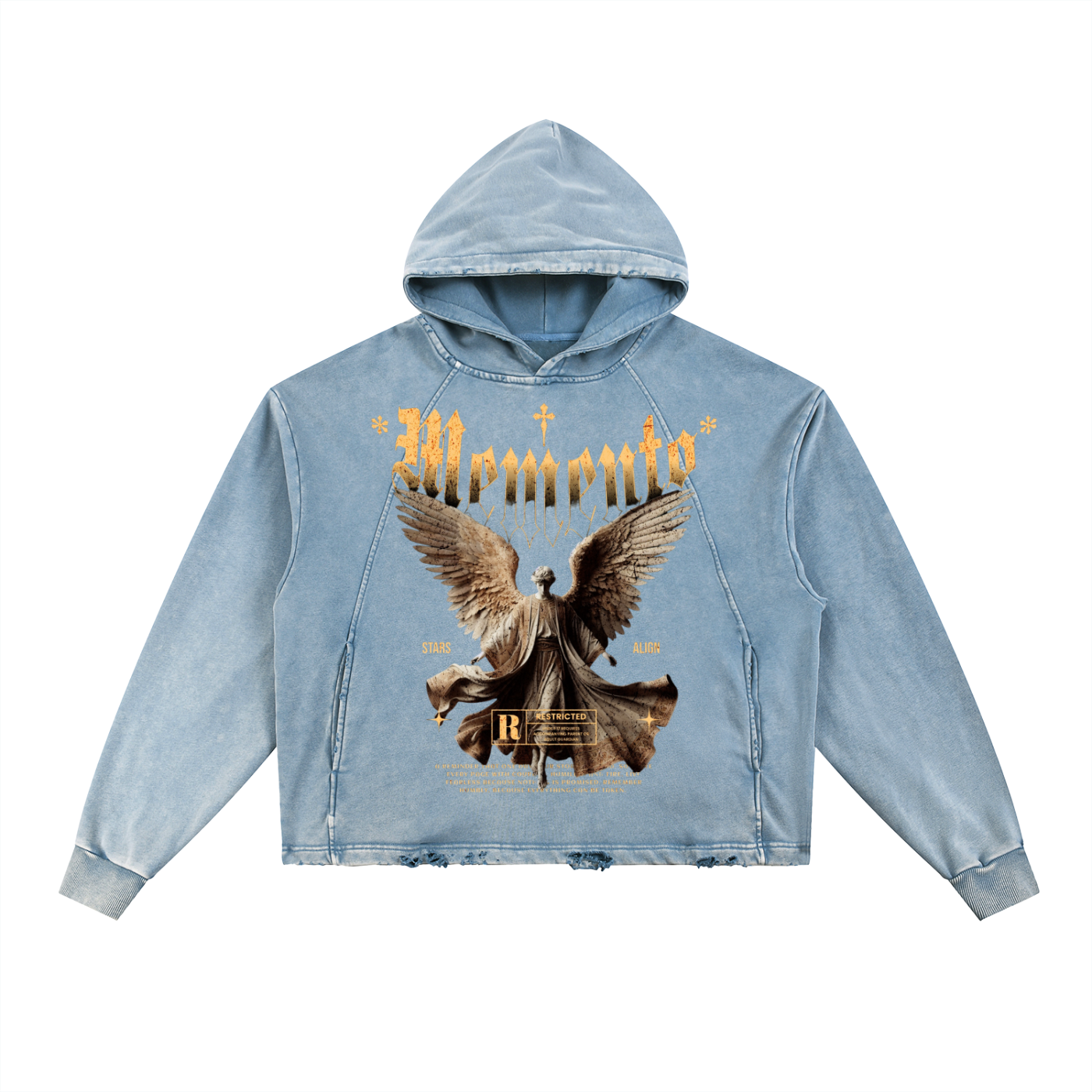 Vintage Washed Frayed-Hem Hoodie