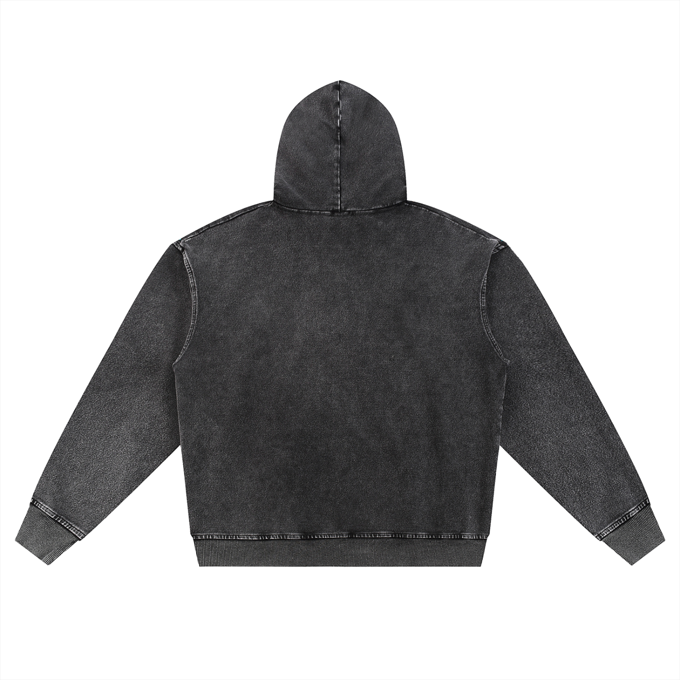 Snow Wash Oversized Zip-Up Hoodie - Memento Mori Clothing