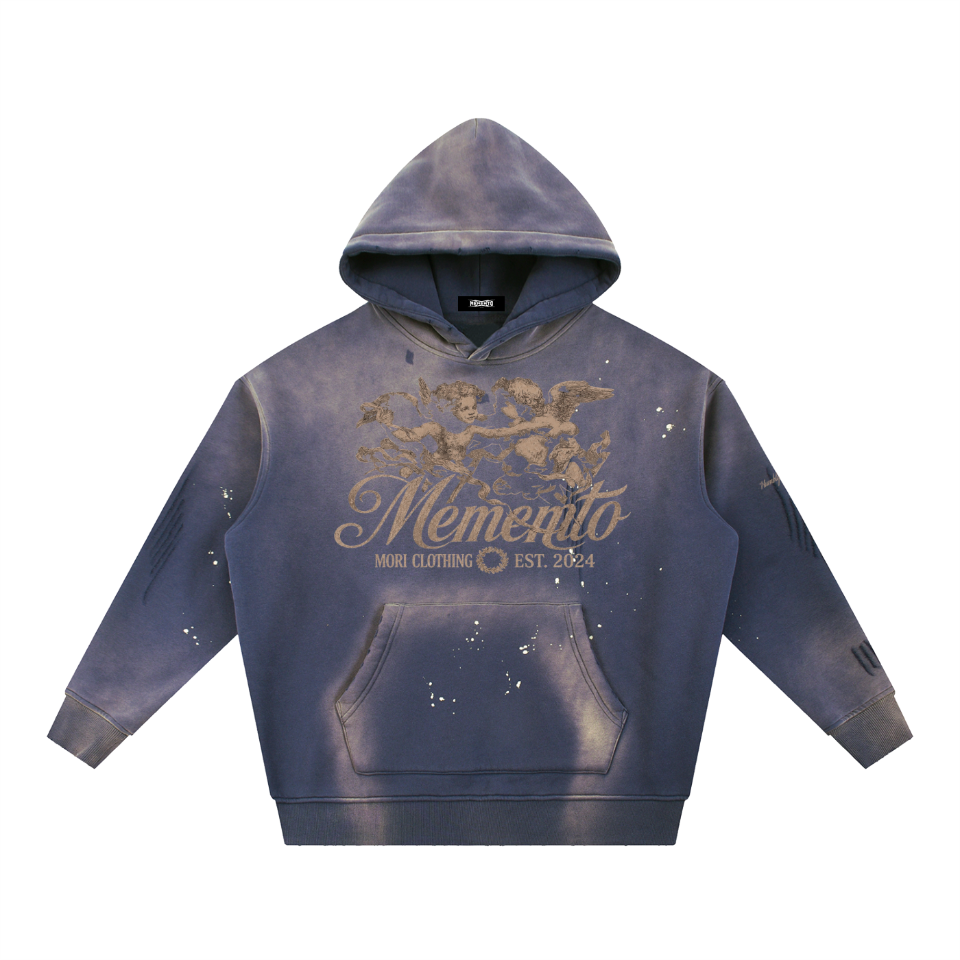 Angels Vintage Washed Frayed Fleece Hoodie