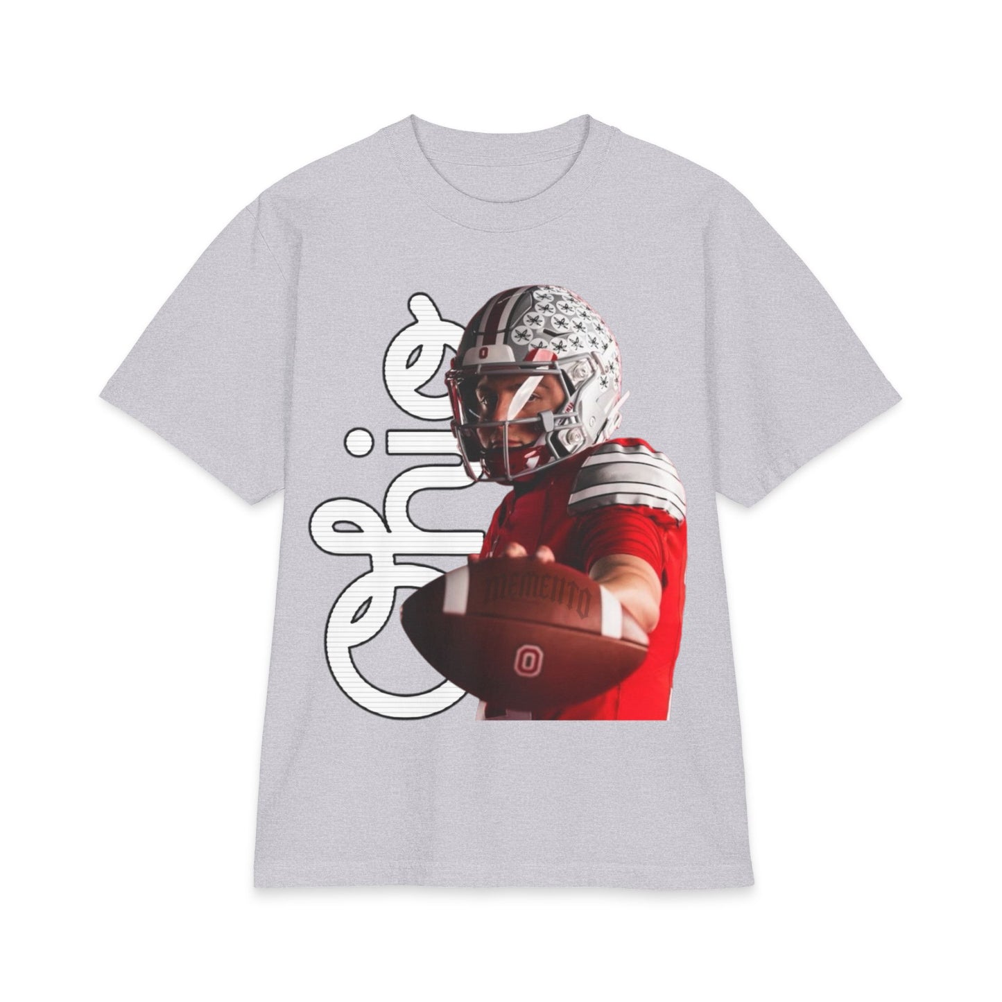 Big and Tall Buckeyes Football T‑Shirt - Ohio State Player Graphic Tee