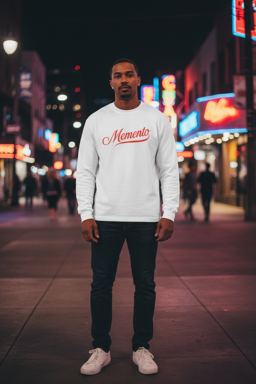Memento (White/Red) Knitted Neck Oversize Sweatshirt - Memento Mori Clothing