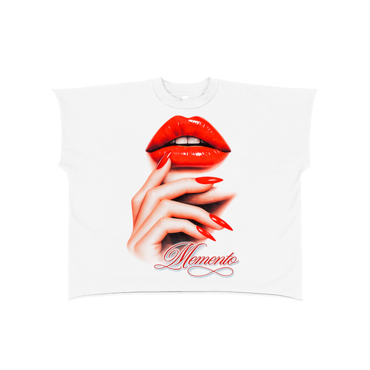Kisses Raw Edge Boxy T-Shirt - Memento Mori Clothing