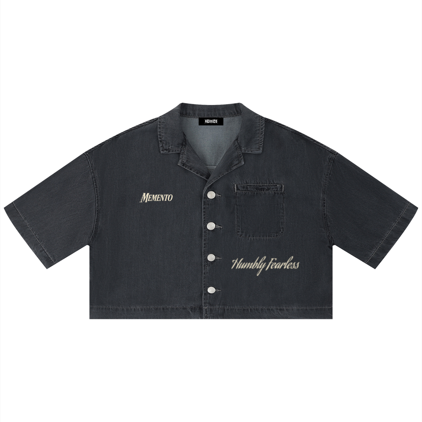 Women's Vintage Wash Boxy Cropped Shirt - Memento Mori Clothing
