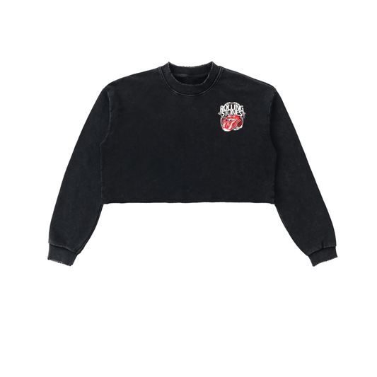 crop top,rolling stones,sweatshirt,womens,crop top sweatshirt