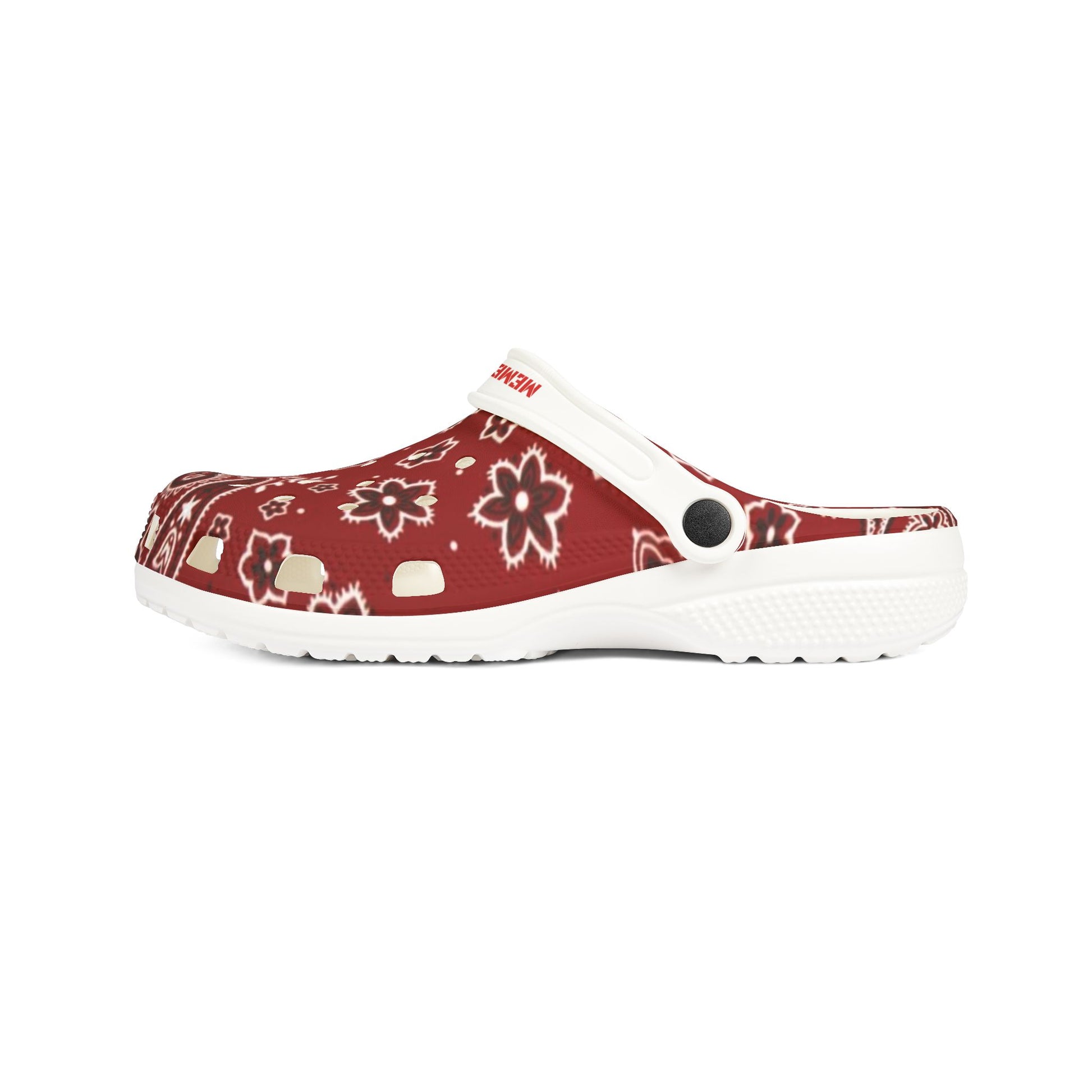 Red Paisley EVA Foam Rubber Shoes - Memento Mori Clothing