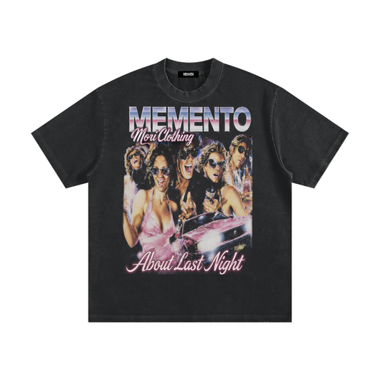 Party All the Time Heavyweight Vintage Washed Frayed T-Shirt - Memento Mori Clothing