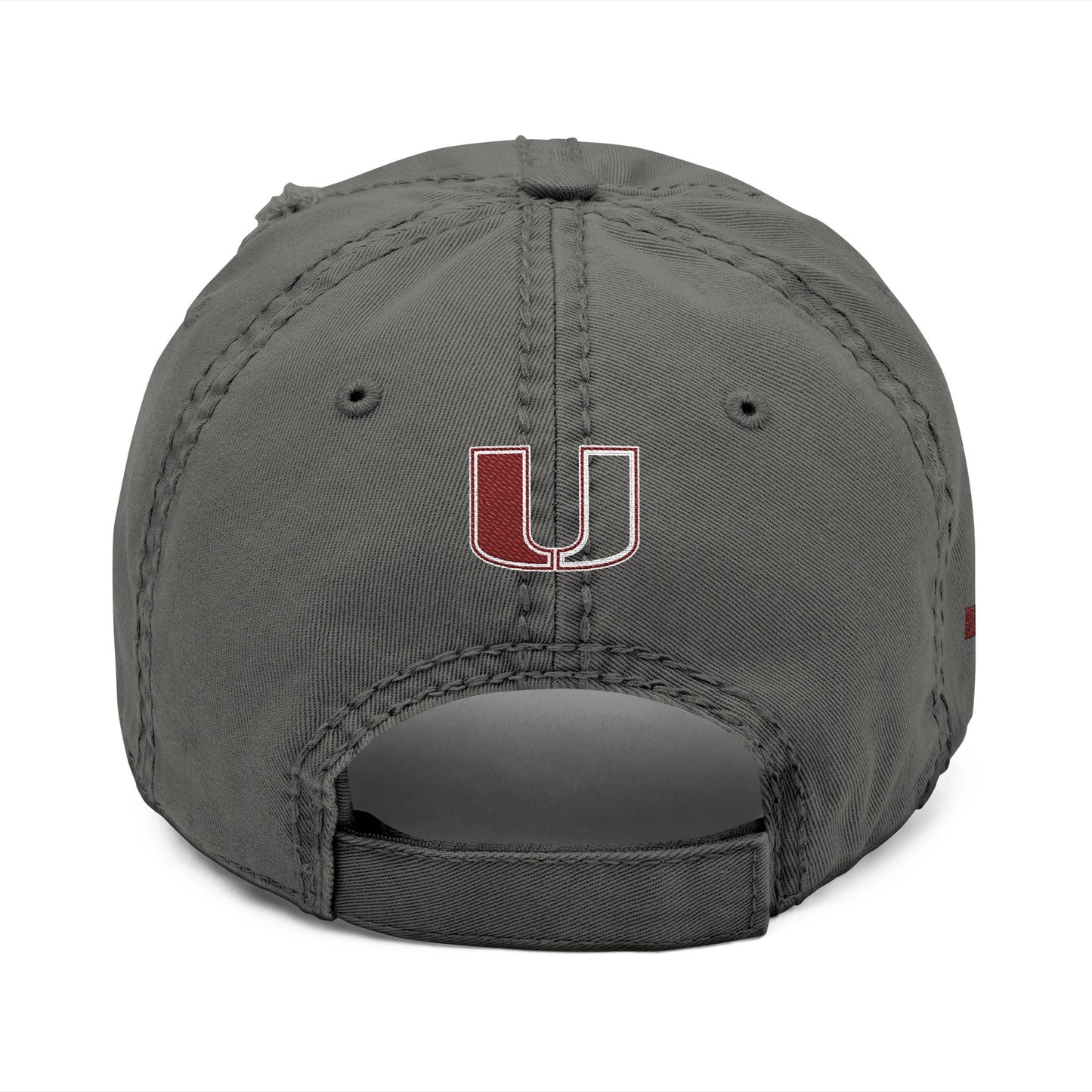 Urbana Distressed Embroidered Dad Hat — Vintage College Cap - Memento Mori Clothing