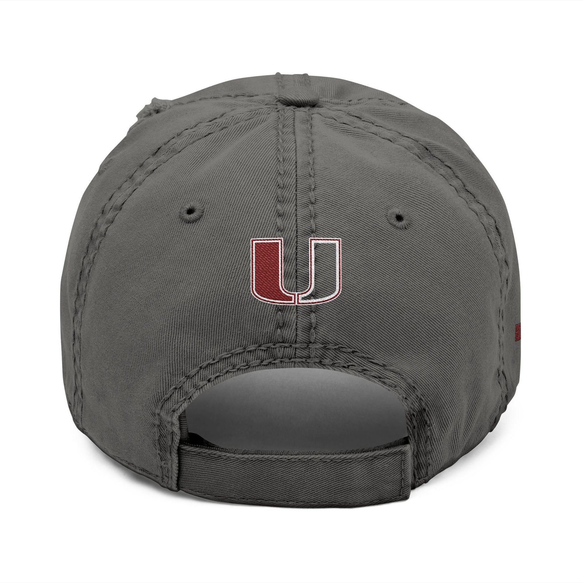 Urbana Distressed Embroidered Dad Hat — Vintage College Cap - Memento Mori Clothing