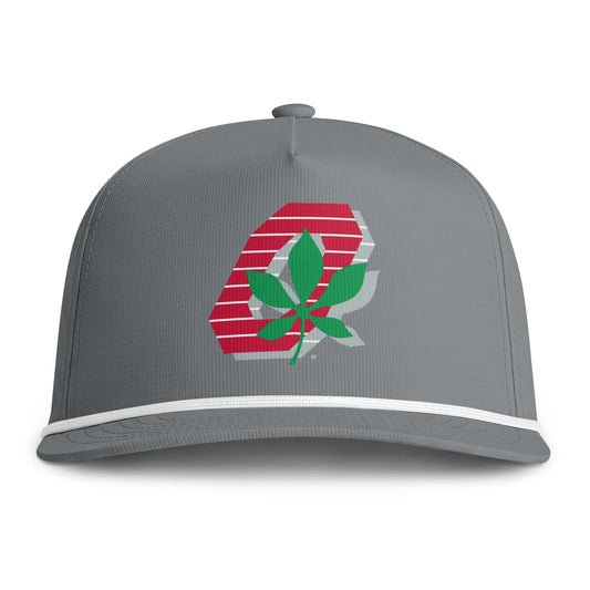 Ohio Sunwashed Rope Cap - Retro Stripe Leaf Snapback Hat