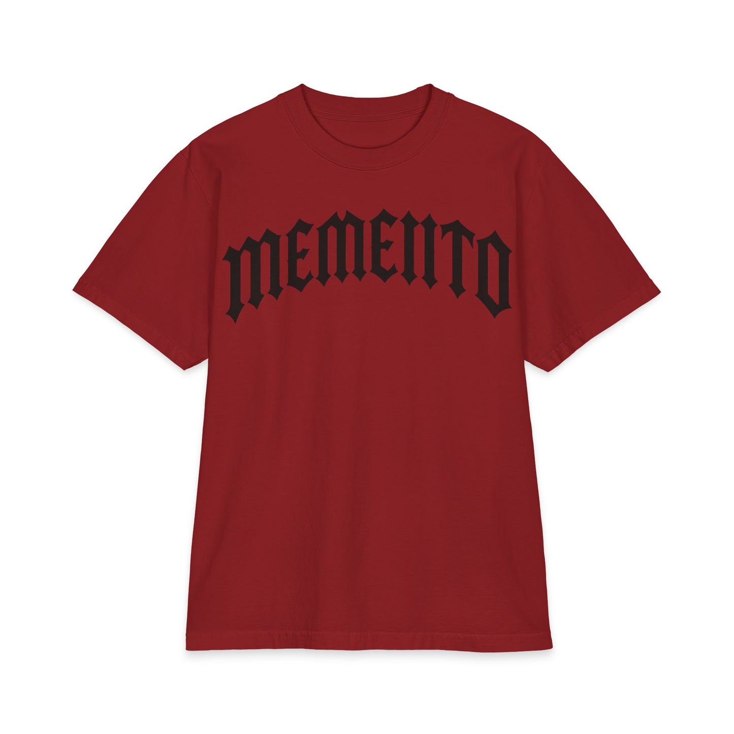 Memento Gothic Tee — 'MEMENTO' Front & MMC Back Graphic T-Shirt