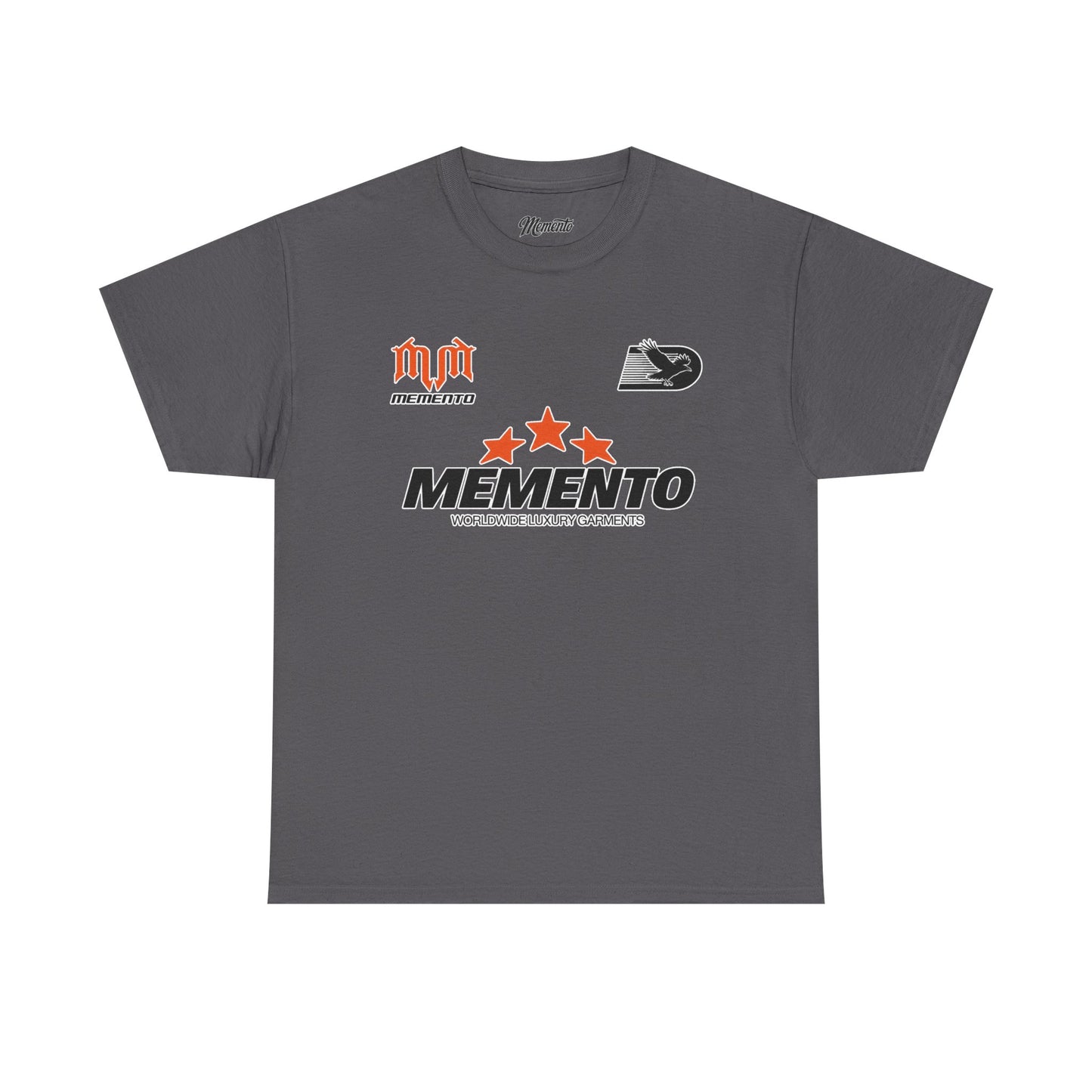 Memento Graphic Tee — Bold 3-Star Logo Cotton T-Shirt