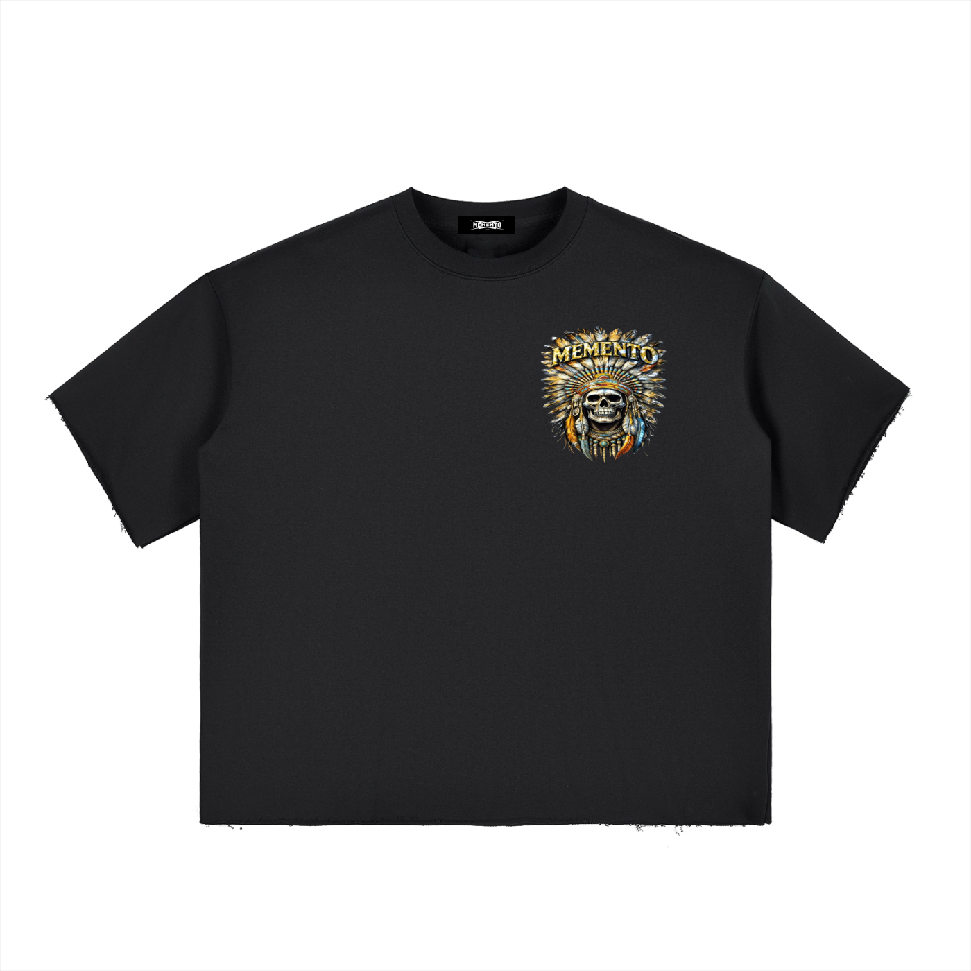 Gold Chief Boxy Half-Sleeve Raw-Edge T-Shirt - Memento Mori Clothing