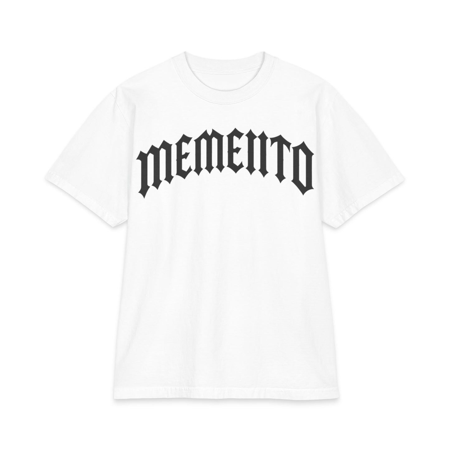 Memento Gothic Tee — 'MEMENTO' Front & MMC Back Graphic T-Shirt