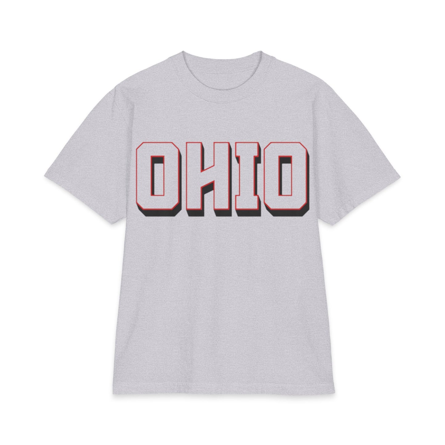 Big and Tall Ohio Buckeyes T-Shirt - Vintage Block 'OHIO' Front, 'BUCKEYES' Back