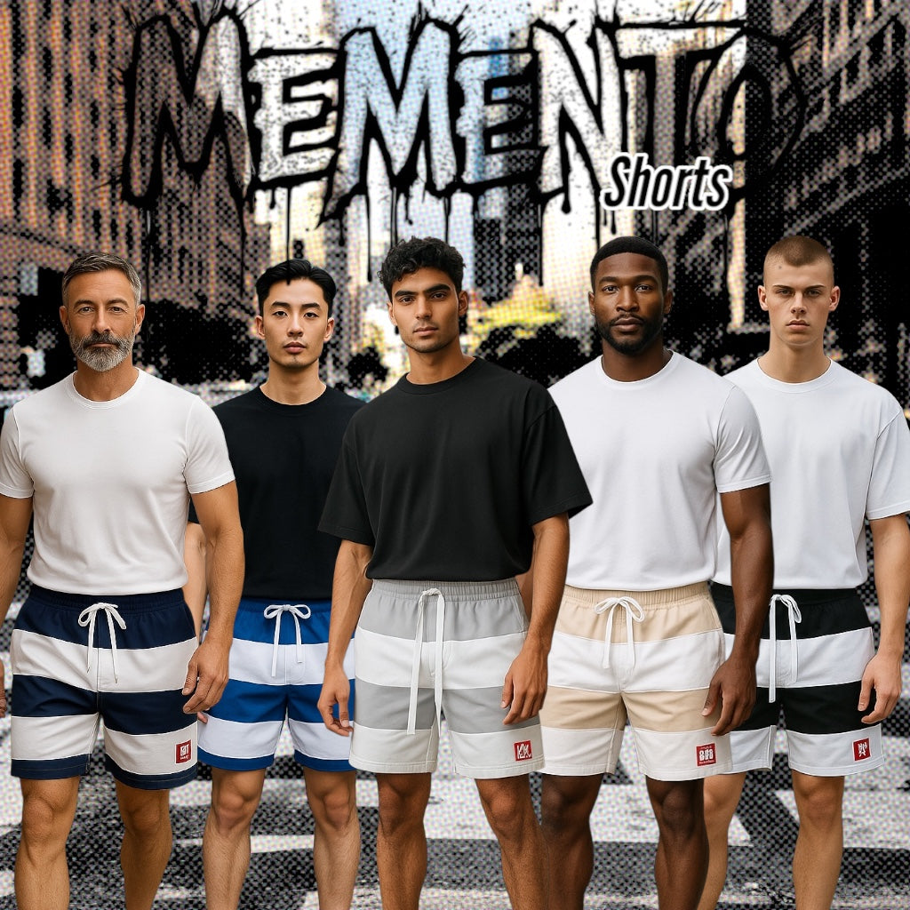 Striped Sweatshorts - Memento Mori Clothing