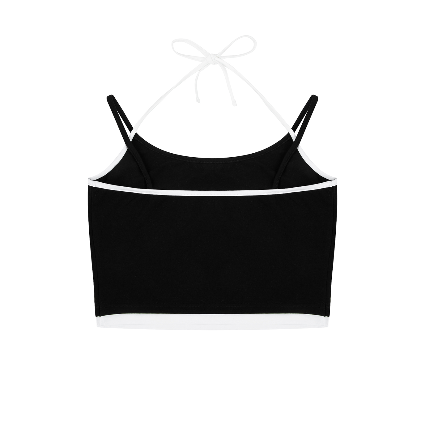 Contrast Binding Halter Tank Top - Memento Mori Clothing