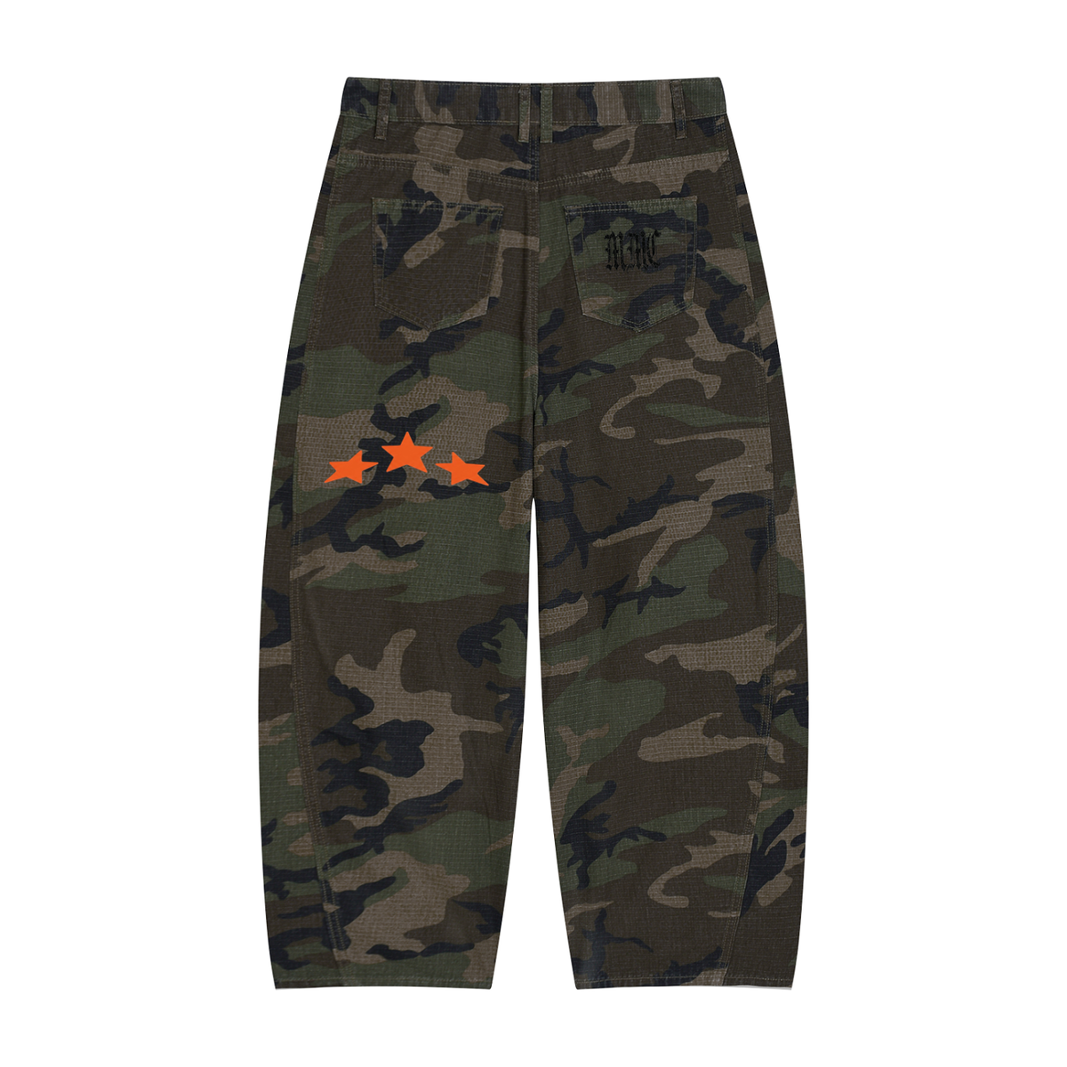 Men’s Camo Barrel Leg Cargo Pants - Memento Mori Clothing