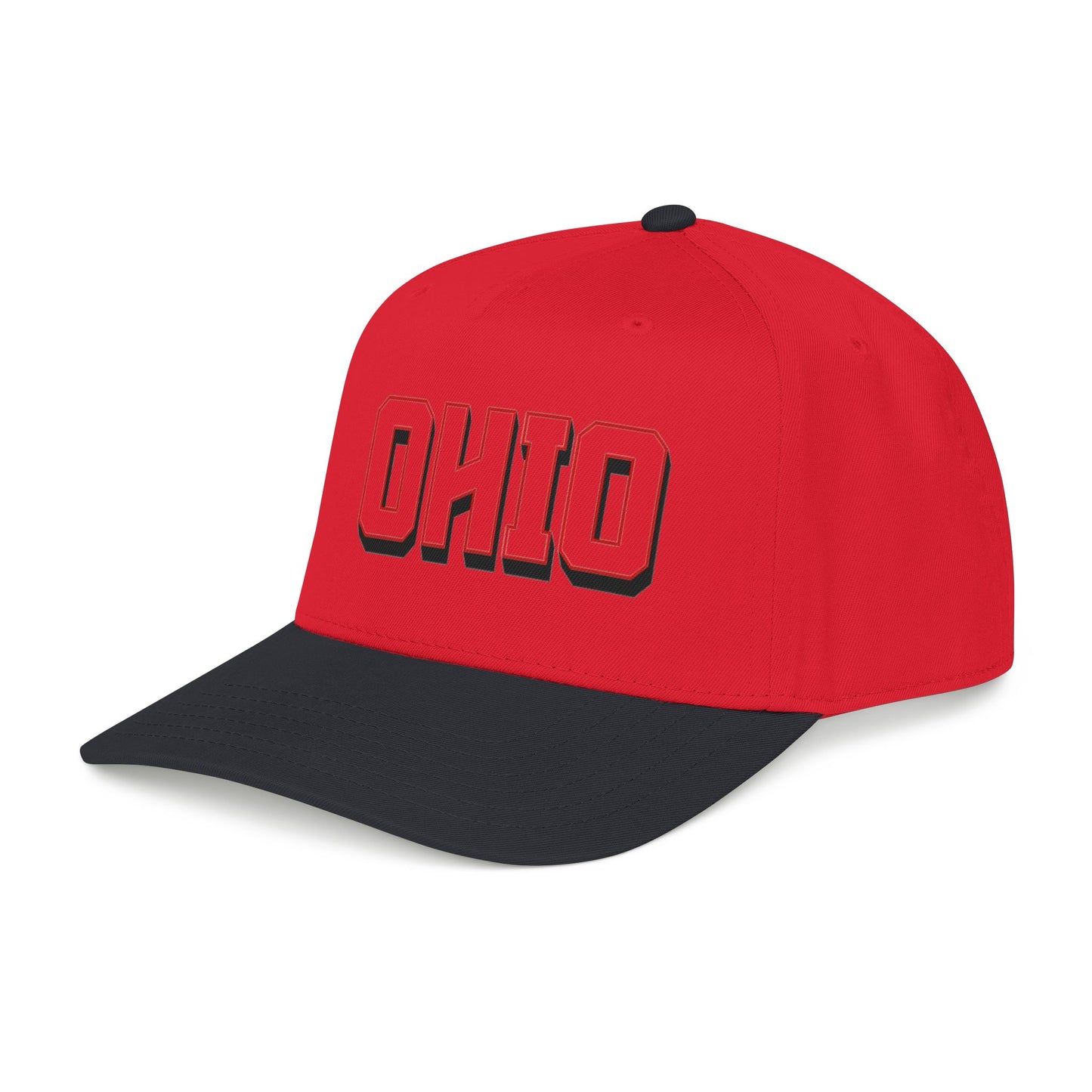 Ohio Embroidered Baseball Cap - Retro Chunky Lettering Hat
