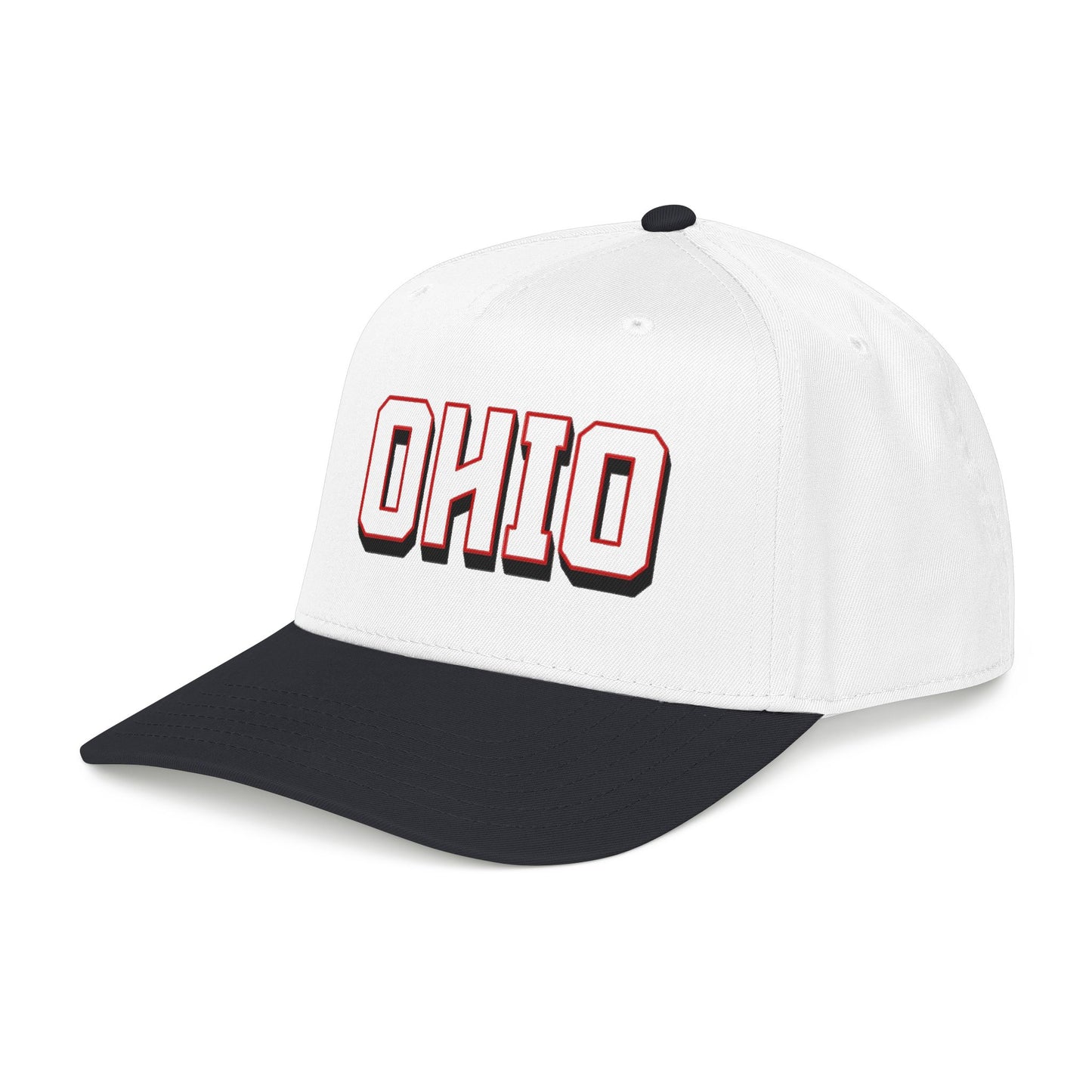 Ohio Embroidered Baseball Cap - Retro Chunky Lettering Hat