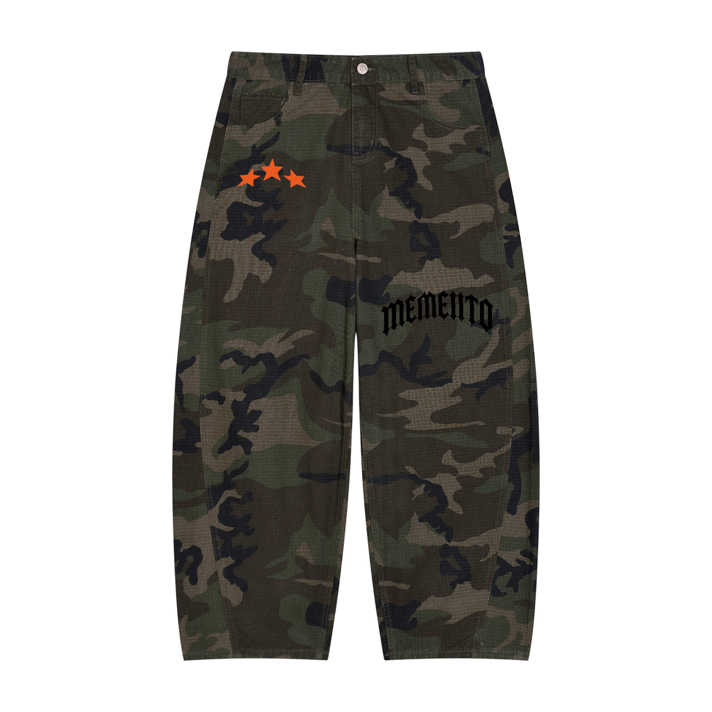 Men’s Camo Barrel Leg Cargo Pants