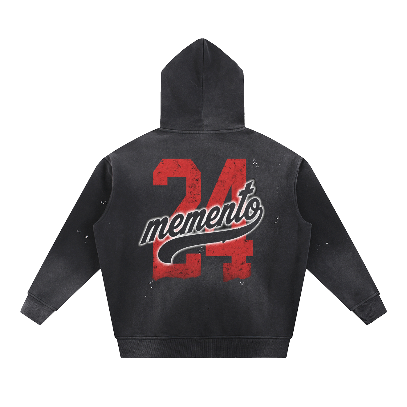 Vintage Washed Frayed Fleece Hoodie