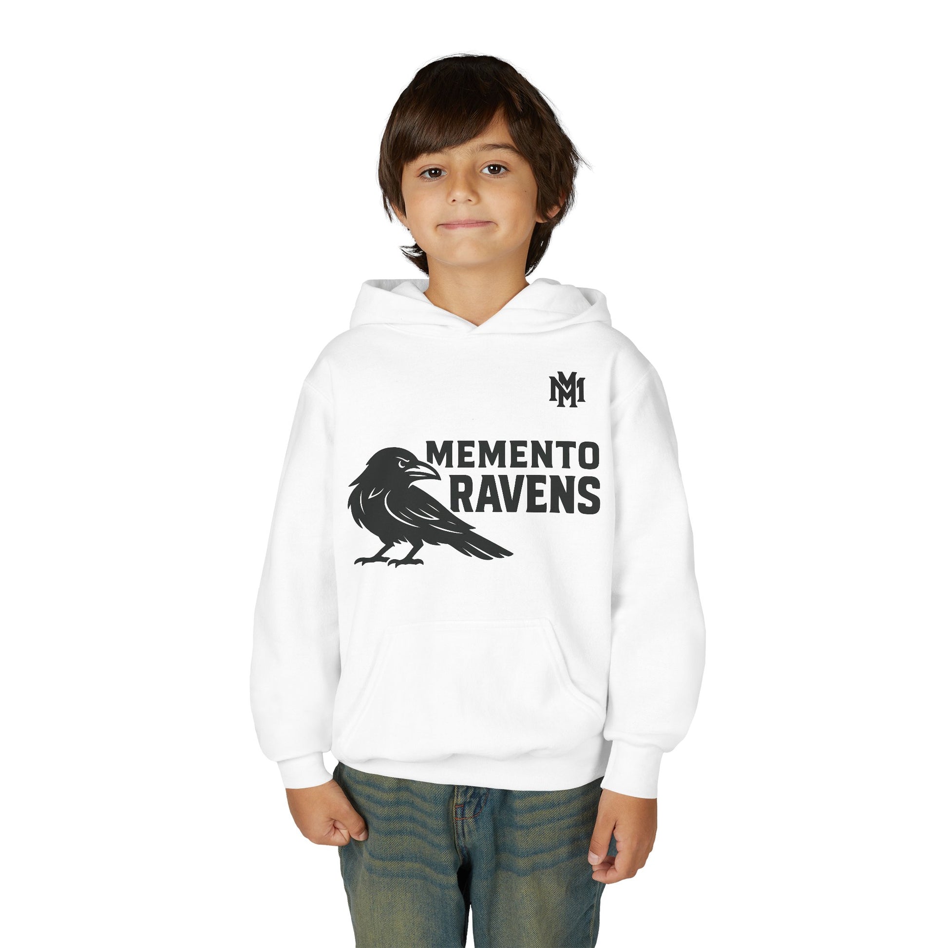 Kids Memento Ravens Hoodie — Youth Hooded Sweatshirt - Memento Mori Clothing