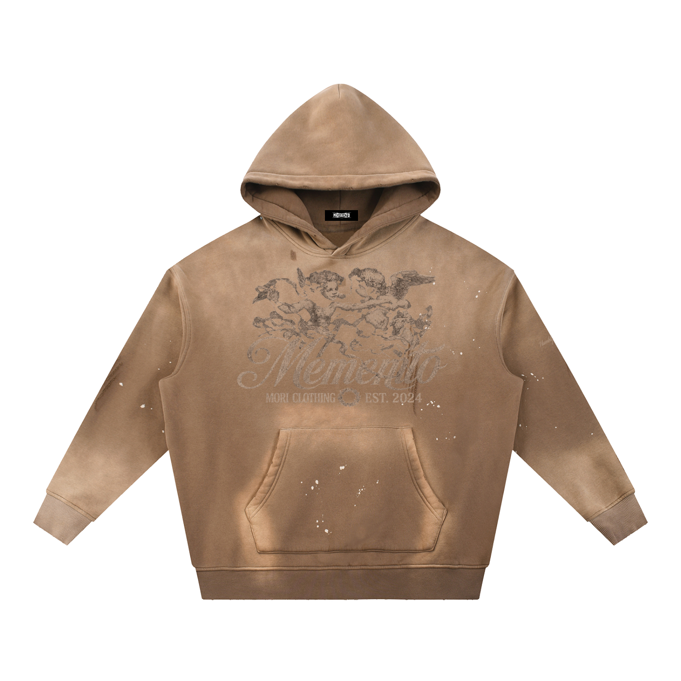 Angels Vintage Washed Frayed Fleece Hoodie