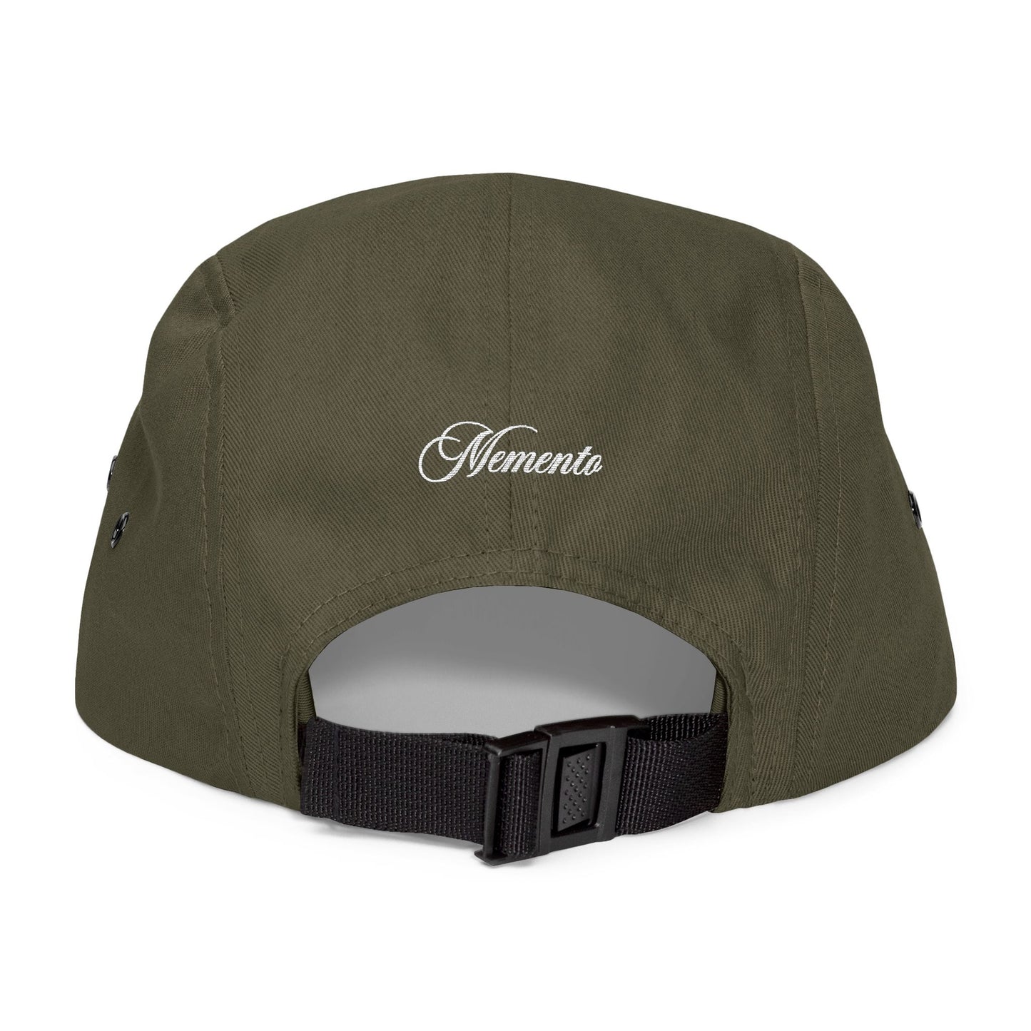 Embroidered 5-Panel Cap — MMC Front Logo & Script Back - Memento Mori Clothing