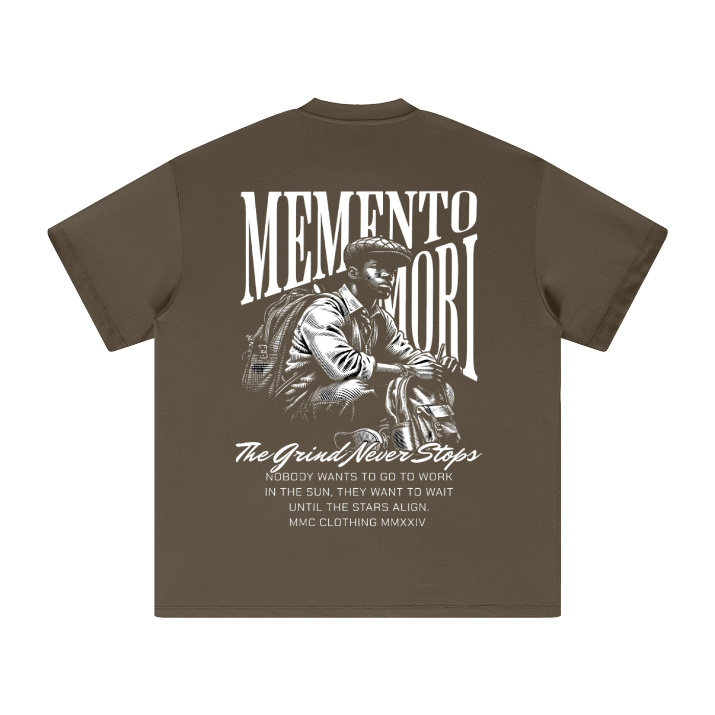 Grind Never Stops Heavyweight T-Shirt - Memento Mori Clothing