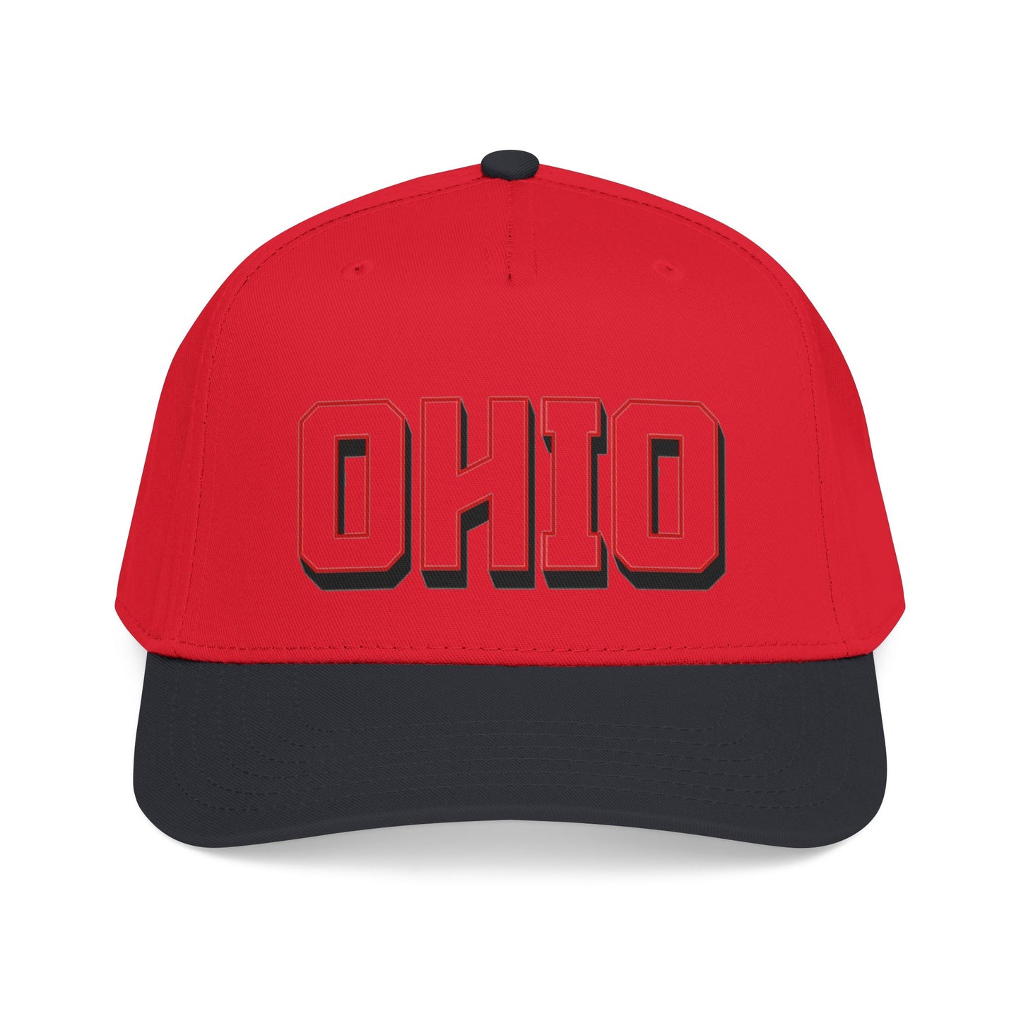 Ohio Embroidered Baseball Cap - Retro Chunky Lettering Hat